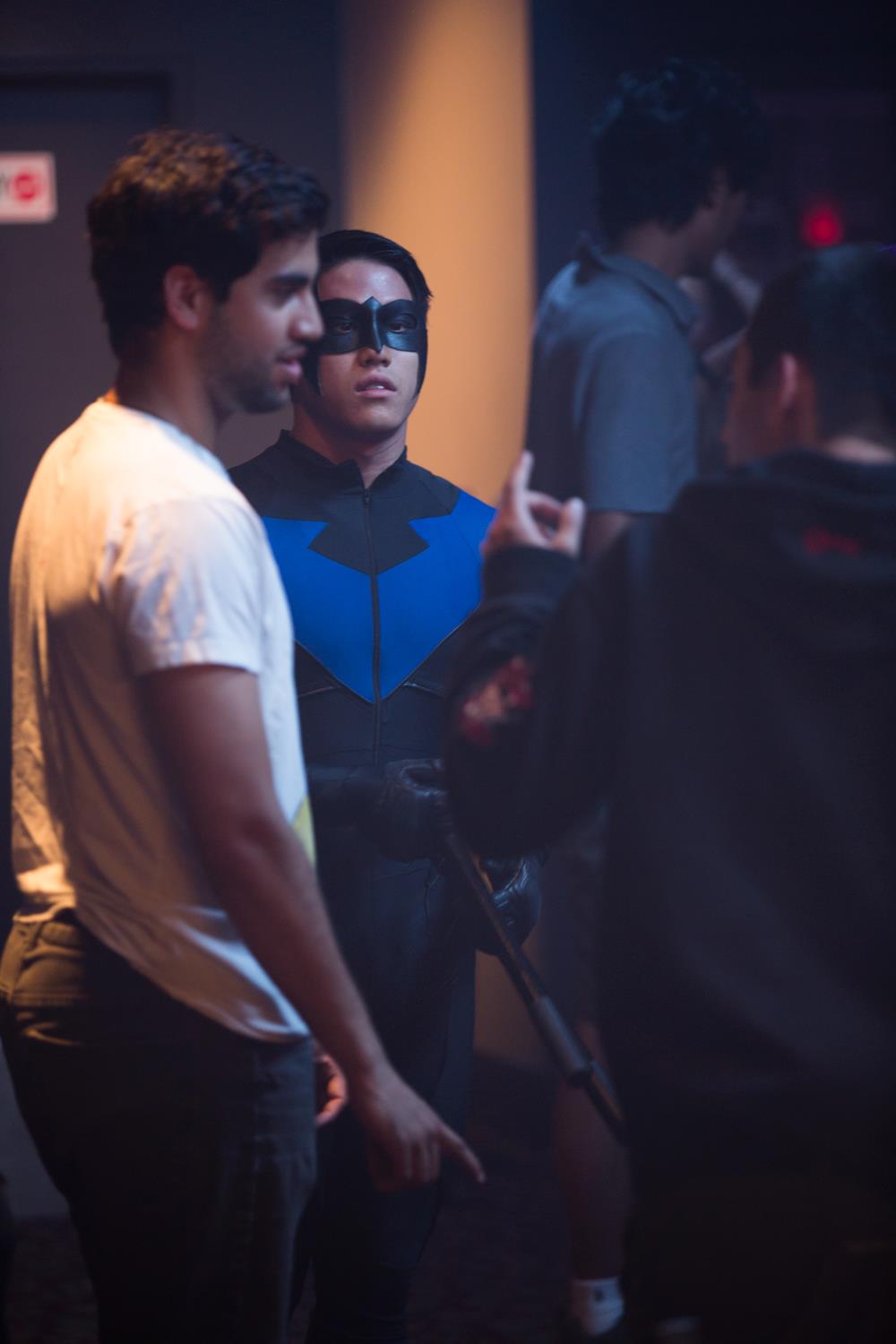 Stunt coordinator Yusuf Ahmed works out a scene with stunt double Taylor Tai!