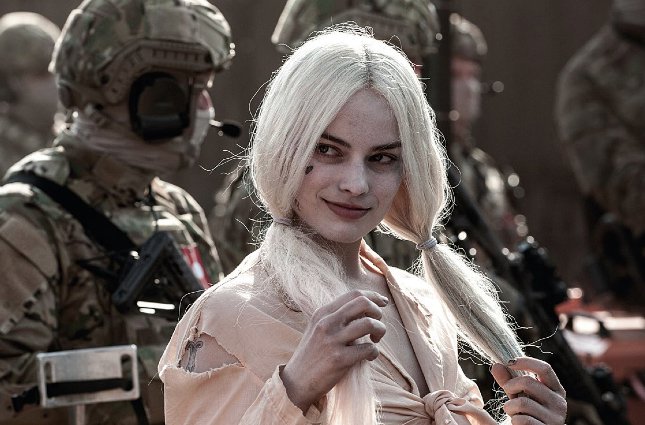 Margot Robbie as Harley Quinn.